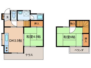 鈴木貸家（ハ・ニ）の物件間取画像